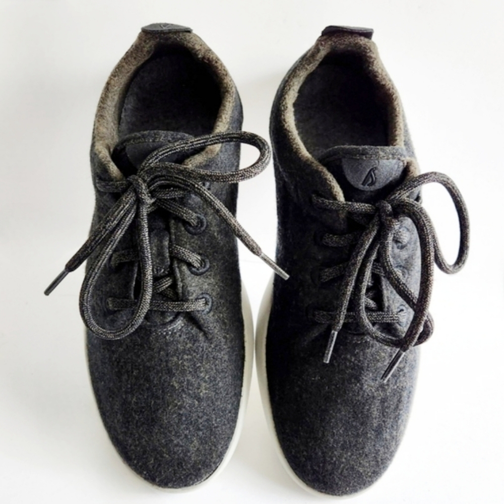 Allbirds Lace-Up Merino Wool Runners In Dark Gray, Mens Size 9